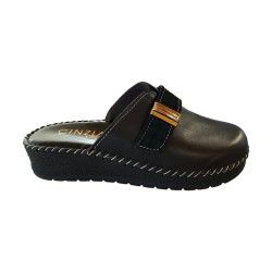 Cinzia Soft IU406623 002 Pantofola Donna in Vera Pelle Made in Italy Nero