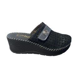 Cinzia Soft IU446723 003 Ciabatta Donna Con Zeppa Nero