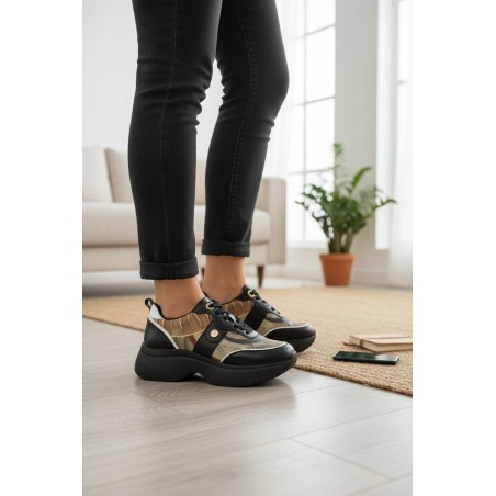 Gattinoni Linea Planetarium New DAFNE PIGDF 6316 Scarpe Donna Sneaker Stringate Black Classic