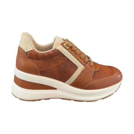 Gattinoni Linea Planetarium NEW EDISON 6314 Scarpe Donna Sneaker Con Zeppa Stringate Cuoio