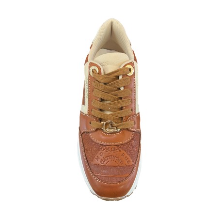 Gattinoni Linea Planetarium NEW EDISON 6314 Scarpe Donna Sneaker Con Zeppa Stringate Cuoio