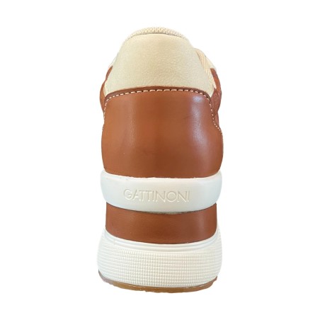 Gattinoni Linea Planetarium NEW EDISON 6314 Scarpe Donna Sneaker Con Zeppa Stringate Cuoio