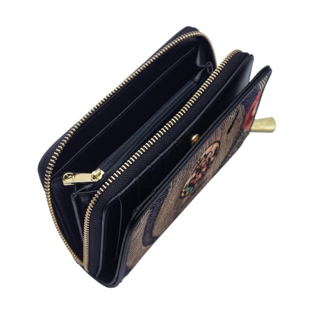 Gattinoni MAYA BIGMX8095WILP26 Portafogli Medio Nylon con Zip Classic Nero