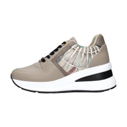 Gattinoni Linea Planetarium NEW EDISON 6314 Scarpe Donna Sneaker Con Zeppa Stringate Taupe