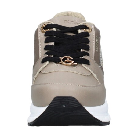 Gattinoni Linea Planetarium NEW EDISON 6314 Scarpe Donna Sneaker Con Zeppa Stringate Taupe