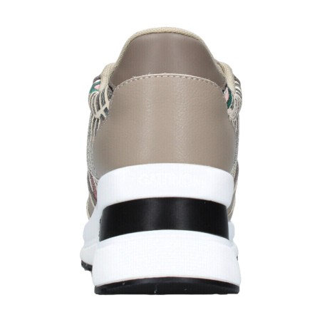 Gattinoni Linea Planetarium NEW EDISON 6314 Scarpe Donna Sneaker Con Zeppa Stringate Taupe
