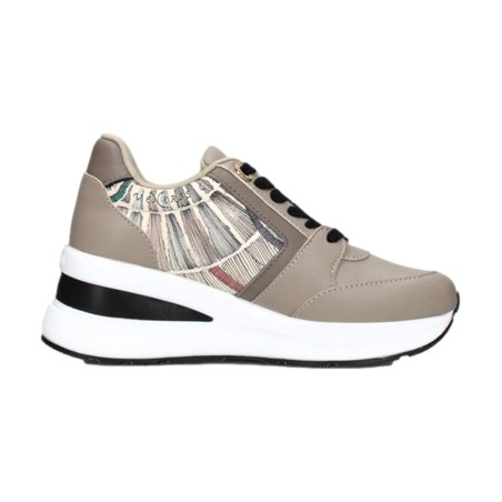 Gattinoni Linea Planetarium NEW EDISON 6314 Scarpe Donna Sneaker Con Zeppa Stringate Taupe