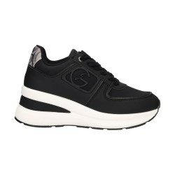Gattinoni Roma NEW EDISON 1614 Scarpe Donna Sneaker Con Zeppa Stringate Black
