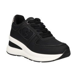 Gattinoni Roma NEW EDISON 1614 Scarpe Donna Sneaker Con Zeppa Stringate Black 2