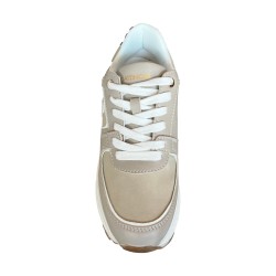 Gattinoni Roma NEW EDISON 1614 Scarpe Donna Sneaker Con Zeppa Stringate Beige 2