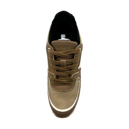 Gattinoni Roma NEW EDISON 1614 Scarpe Donna Sneaker Con Zeppa Stringate Brown