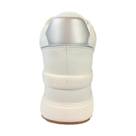 Gattinoni Roma NEW EDISON 1614 Scarpe Donna Sneaker Con Zeppa Stringate White