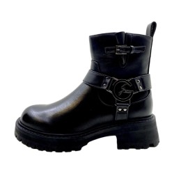 Gattinoni Roma BARRIE 1603 Stivaletto Donna Con Accessorio e Zip Laterale Black