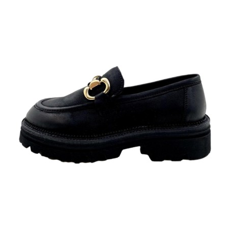 Gattinoni Linea Planetarium BELL 6328 Mocassino Donna Platform Con Accessorio Nero