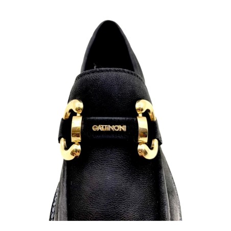 Gattinoni Linea Planetarium BELL 6328 Mocassino Donna Platform Con Accessorio Nero