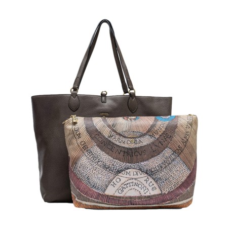 Gattinoni BIGP58170WVWWM3 Borsa Donna Shopping L Planetarium Reversibile Verde Militare