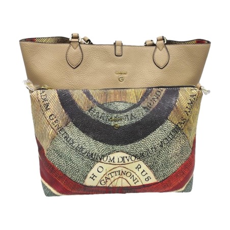 Gattinoni BIGP58171 WVWT04 Borsa Donna Shopping S Planetarium Reversibile Beige