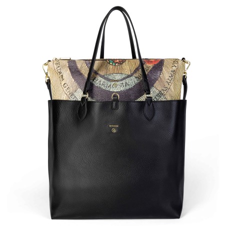 Gattinoni BIGP58171WVWS17 Borsa Donna Shopping Small Planetarium Reversibile Black  