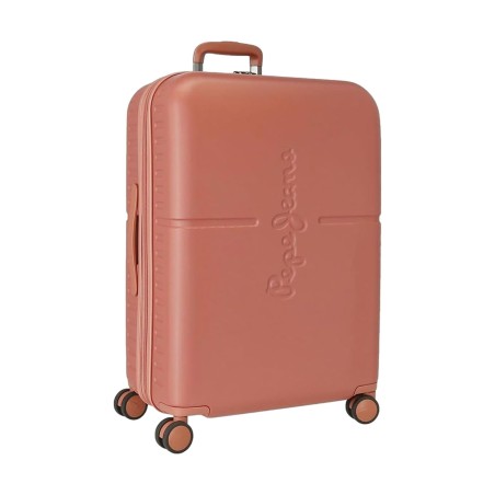 Pepe Jeans 7689226 Trolley Medio Estendibile 70X48X28 cm 4 Ruote Rigido Terracotta