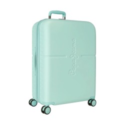 Pepe Jeans 7689225 Trolley Medio Estendibile 70X48X28 cm 4 Ruote Rigido Turchese
