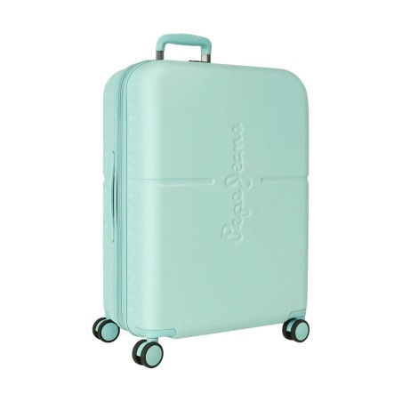 Pepe Jeans 7689225 Trolley Medio Estendibile 70X48X28 cm 4 Ruote Rigido Turchese
