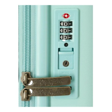 Pepe Jeans 7689225 Trolley Medio Estendibile 70X48X28 cm 4 Ruote Rigido Turchese