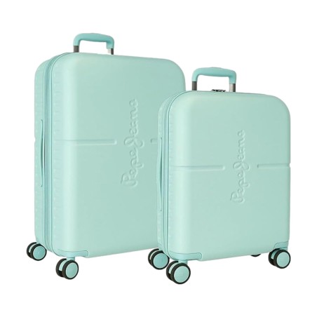 Pepe Jeans 7689525 SET 2 PZ Trolley  50-70 cm 4 Ruote Rigido Turchese