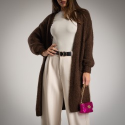 GC Wear  1905517 Just Be You Maxi Cardigan con Stampa sul Retro Cioccolato 2