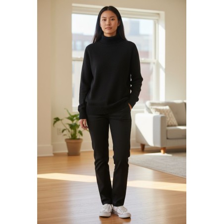 BLASH BS9700003 Lupetto Donna Viscosa Mano Calda Nero