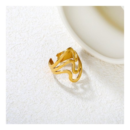 GC Jewels Anello Ondulato Regolabile Oro