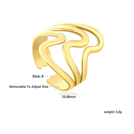GC Jewels Anello Ondulato Regolabile Oro
