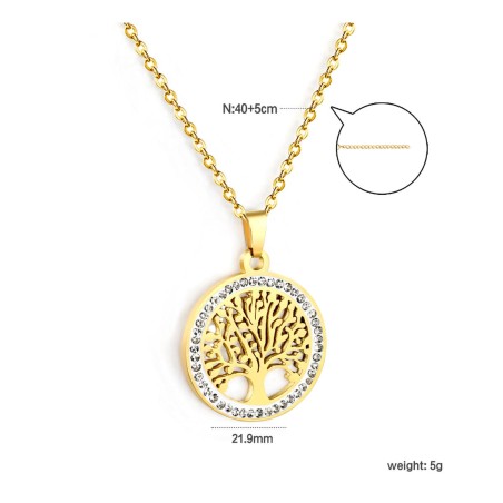 GC Jewels Collana Albero della Vita Oro e Argento