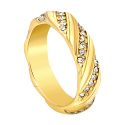 GC Jewels Anello con Zirconi Intrecciati Bianco