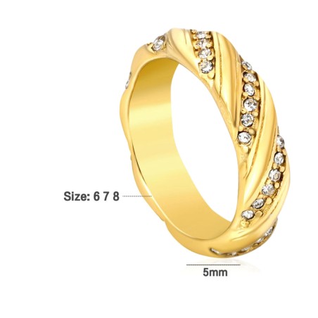 GC Jewels Anello con Zirconi Intrecciati Bianco