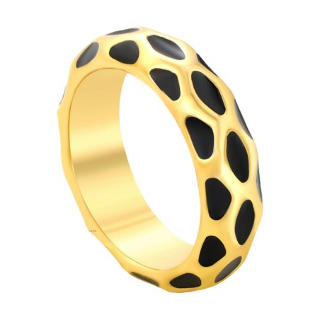 GC Jewels Anello a Goccia Oro e Nero