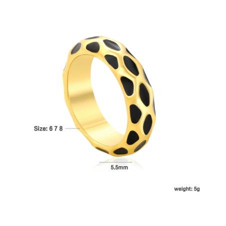 GC Jewels Anello a Goccia Oro e Nero