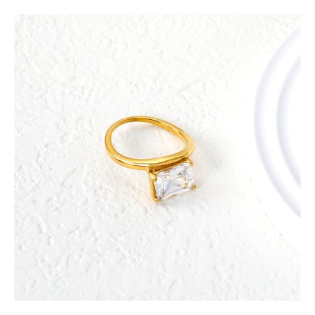 GC Jewels Anello con Zircone da 8 mm Bianco