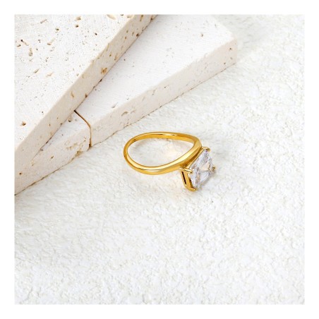 GC Jewels Anello con Zircone da 8 mm Bianco