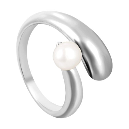 GC Jewels Anello Regolabile con Fascia a Curva e Perla