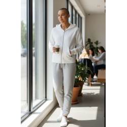 BLASH BS9720001 Felpa con Cappuccio Donna e Zip Bianco 2