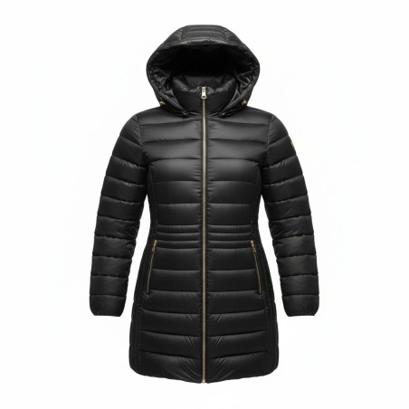 BLASH BS9740004 Piumino Donna Lungo In Nylon Con Cappuccio Staccabile Nero