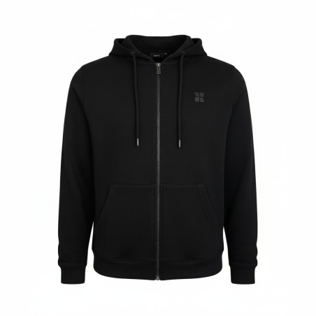 Urban Ring UR9120001 Felpa Uomo Con Cappuccio Felpata Con Zip Nero