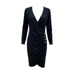 BLASH BS9710204 Abito Punto Milano Donna Con Bottoni Nero