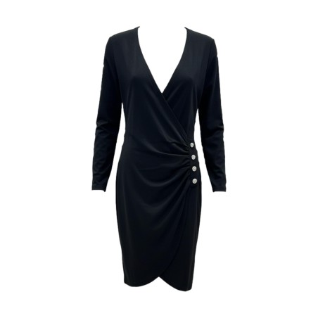 BLASH BS9710204 Abito Punto Milano Donna Con Bottoni Nero