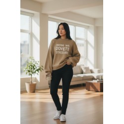 GC Wear A3591 Maglione Donna Con Scritta Ricamata Beige 2