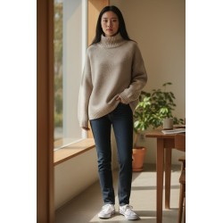 GC Wear  A2947 Maglione Donna Over Beige 2