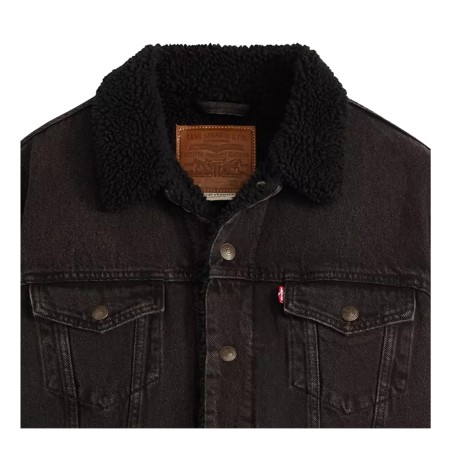 Levi's TYPE 3 SHERPA TRUCKER Giubbotto Di Jeans Uomo Black