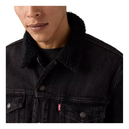 Levi's TYPE 3 SHERPA TRUCKER Giubbotto Di Jeans Uomo Black