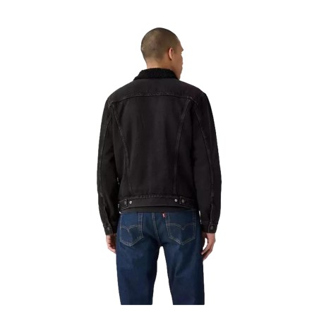Levi's TYPE 3 SHERPA TRUCKER Giubbotto Di Jeans Uomo Black