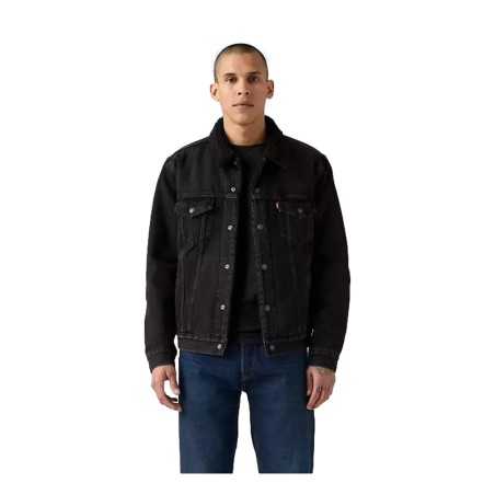 Levi's TYPE 3 SHERPA TRUCKER Giubbotto Di Jeans Uomo Black